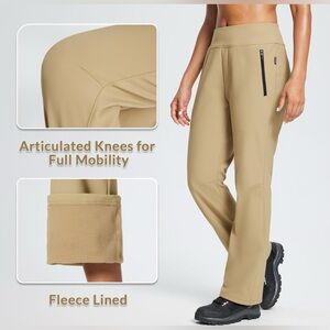 BALEAF Women's Hiking Fleece-Lined Ski Pants Windproof Water-Resistant Outdoor